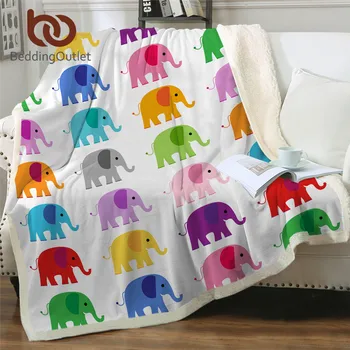 BeddingOutlet Elefante Sherpa Cobertor Africana Animal De Pelúcia Cobertor Girafa Zebra Fofo Cobertor Colorido Dos Desenhos Animados Cobertor Para Cama
