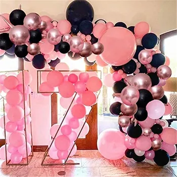 86pcs Preto cor-de-Rosa Balão Garland Arco Kit Metálico Rosa dourado Balões de Festa de Aniversário, Casamento, chá de Bebê de Graduação Decoração