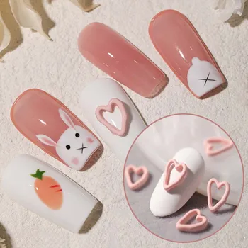 Fosco Oco Amor Prego Jóia de Menina Japonesa Coração Fresco Pequeno tridimensional de Metal Nova Decoração de Unhas Ferramentas de Manicure