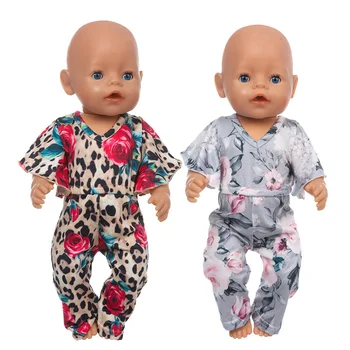 2021 recém-Nascido Bebê Novo Ajuste de 17 Polegadas, 43, Roupas de Boneca Acessórios de Leopardo Impressão de Uma peça de roupa Para Bebê, Aniversário do Festival de Presente
