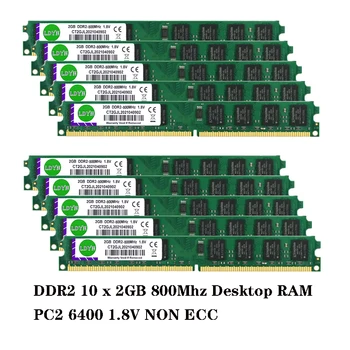 LDYN 10x2GB Trabalho de Memória RAM Módulo de Memoria DDR2 2GB 800MHz 667MHz PC2 6400 ram ddr2 PC2-5300 de Trabalho de Memória