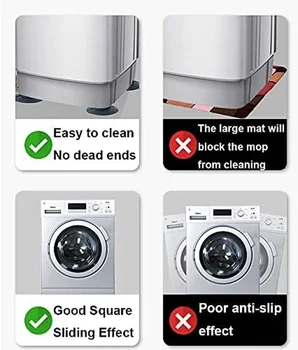 4Pcs Anti Vibração Pés Almofadas Máquina de Lavar Tapete de Borracha Anti-Vibração Pad Secador de Universal Fixo Não-Deslizamento Pad Protetores do Assoalho