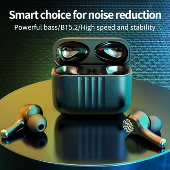 TWS Bluetooth 5.2 Fones de ouvido sem Fio Headphone 9D Estéreo de Esportes Impermeável de Fones de ouvido do HD Chamada de Redução de Ruído do Fone de ouvido Com Microfone