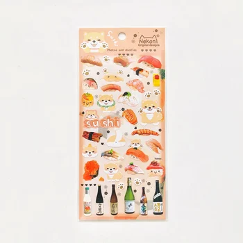 Bonito De Arroz De Sushi Bola Gatos Cães Bolo De Crianças Memorial Livro Bala Decoração Adesivos