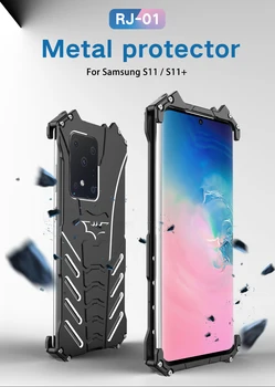 Luxo R-a Apenas à prova de Choque de Metal Armadura Case Para Samsung Galaxy S20 Ultra S10 plus S9 S8 Plus NOTA 20 Ultra Alumínio Coque Tampa
