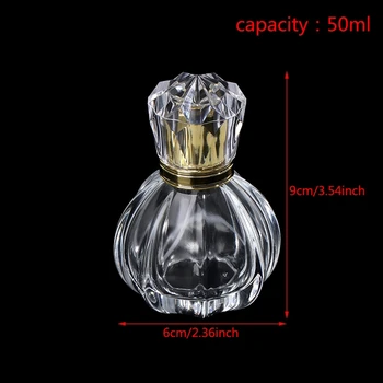 50ml Portátil Clara de Viagem Reutilizável Atomizador Pulverizador de Perfume em Vidro de garrafas Vazias Portátil Transparente Tamanho Compacto Recarregáveis