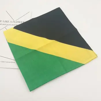 Bandeira da Jamaica Impressão Unissex Praça Bandanas, Algodão, Lenço de Cabelo Motociclista de Moto Lenço de Hip-Hop Headwrap Patriótica Acessório