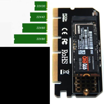 Fácil de Instalar Tecla M Computador Durável Adaptador de PC, Cartão de Expansão de Velocidade máxima da Interface Led Office M. 2 NVMe SSD NGFF Para PCIE 3.0 X16