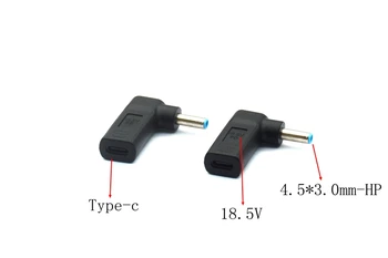 Dc USB Tipo C USB C Fêmea 4.5*3.0 4.5x3.0mm com Pinos Macho Plugue Conversor conector de Alimentação Conector do Adaptador para Hp Envy Ultrabook