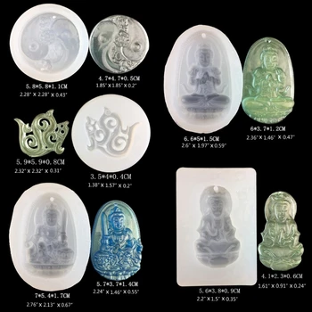 10 Estilos de Guanyin Buda Chinês Tradicional Amuleto de Molde Yin Yang Taiji Pendente da Jóia de Encantos Molde de Resina de Fundição de Moldes T84A