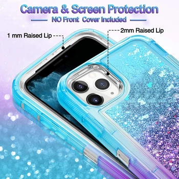 Híbrido 3D Glitter Armadura de Caso para o iPhone 12 11 Pro Max Xs Max XR 6 7 8 Plus SE 12MINI Dinâmica areia movediça à prova de Choque Capas de Telefone