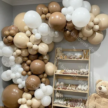 DIY do Chuveiro de Bebê Balões Garland Marrom Mama A Ser, mais Tarde, com Balão de 5 18inch Feliz Aniversário Duplo Damasco Ano Novo Decoração