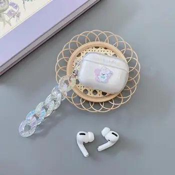 Coreia Bonito Transparente Laser cadeia de coelho sem Fio Bluetooth Fone de ouvido capa mole Para Airpods PRO 2 Fone de ouvido Fundas caso coque