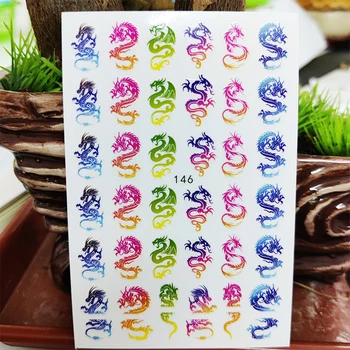 3D Prego Decalques Auto-adesivas para Unhas de Cobra Flores da Menina Borboleta Adesivo para o Prego da Decoração da Arte