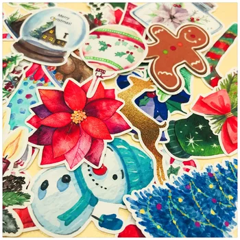 33Pcs/Retro Pack de Natal, Papai noel Boneco de neve Adesivo DIY Artesanato, Scrapbooking Álbum de Lixo Diário Planejador de Adesivos Decorativos