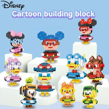 Disney DIY Blocos de Construção do Mickey Mouse, Pato Donald Pluto Pateta Figura Montessori de Aprendizagem Precoce Brinquedos Tijolos Crianças Garoto Presente