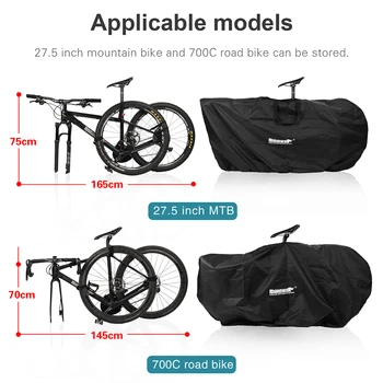 Rhinowalk Portátil Bicycle Storage Bag for 26-27.5 polegadas Mountain Bike 700C Road Bike Transit Carry Bag Bycicle Accessories RM262