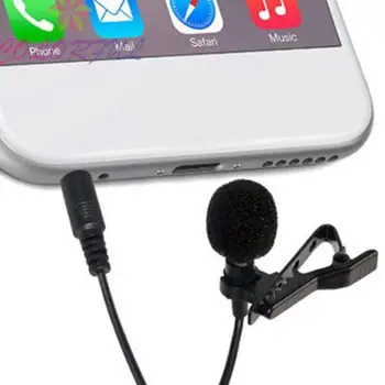 Portátil Externo de 3,5 mm de Mãos-Livres com Fio de Lapela Microfone tipo Clip para Altifalante микрофон