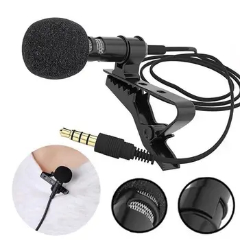 Portátil Externo de 3,5 mm de Mãos-Livres com Fio de Lapela Microfone tipo Clip para Altifalante микрофон