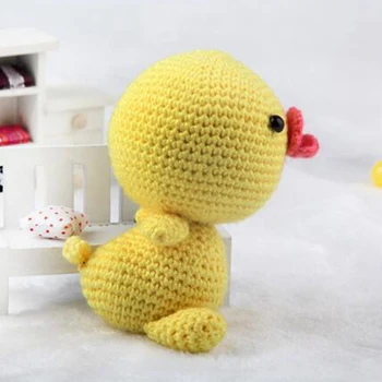 Viciado Animal Kit Lindo Pato Amarelo Crochê Kit De Pelúcia Boneca Tornando Kit Tricô Artesanato