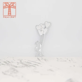 Forma de coração de amor balão valentine metal cortando morre 2020 DIY página de Recados de Papel de Cartão de fazer morrer de corte de Artesanato em relevo Estêncil
