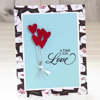 Forma de coração de amor balão valentine metal cortando morre 2020 DIY página de Recados de Papel de Cartão de fazer morrer de corte de Artesanato em relevo Estêncil