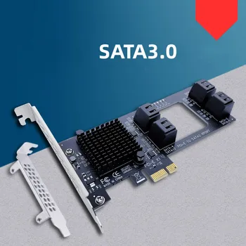 NOVO Chia Mineração PCIE SATA Adaptador PCI-E de 8 portas SATA 3.0 PCIe Adaptador PCI-e x1 para o Controlador SATA Placa de Expansão Marvell 88SE9215