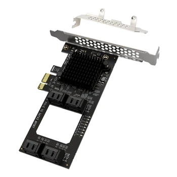 NOVO Chia Mineração PCIE SATA Adaptador PCI-E de 8 portas SATA 3.0 PCIe Adaptador PCI-e x1 para o Controlador SATA Placa de Expansão Marvell 88SE9215
