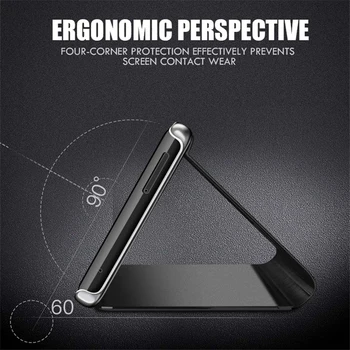 Chapeamento de Eléctrico Inteligente Flip Case Para o Xiaomi Redmi 7A Visão Clara do Telefone Móvel Tampa Traseira 360 Couro Protetor de Stand Coque Redmi7A