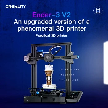 CREALITY 3D Ender-3 V2 placa-mãe Com o silêncio TMC2208 Deslizante de Drivers da Nova INTERFACE de usuário e 4,3 Polegadas Lcd a Cores de Carborundum de Vidro Cama Impressora 3D