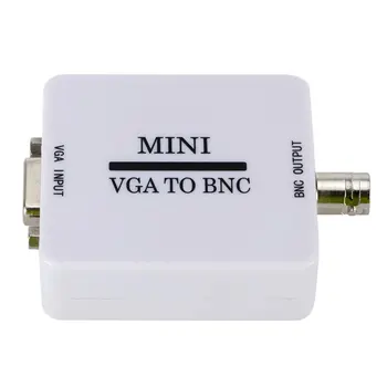 Mini Hd Vga Para Vídeo Bnc Conversor De Caixa De Plástico Composto Vga Para Adaptador De Bnc Digital Switcher De Caixa Para O Monitor Hdtv Branco