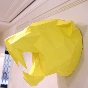 3D em Papel Modelo Urso Cabeça de Cervo Papercraft Quarto de Decoração de Casa de Decoração de Parede de quebra-Cabeças Educativos Brinquedos de DIY Presente para Crianças