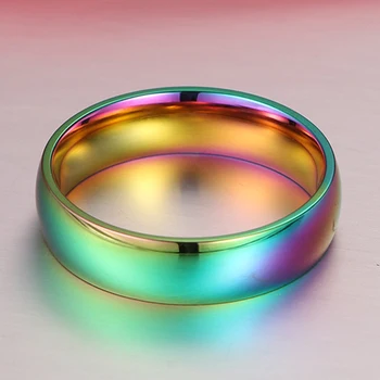 2020 Moda Quente Vendido Homens Mulheres Arco-Íris Colorido Anel De Aço Inoxidável Banda Gay E Lésbica Dois Anéis De Casamento, Anéis De Acessórios