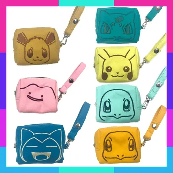 A TAKARA TOMY Anime Periférica Crianças dos desenhos animados Bonitos Bolsa da Moeda do Pokemon Pikachu Snorlax Eevee Decoração única bolsa bolsa mini