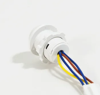 1pc 40mm Led Ajustável Sensíveis branco de Infravermelhos de Luz do Sensor de Movimento do Tempo de Atraso, as luzes da Casa Interruptor PIR