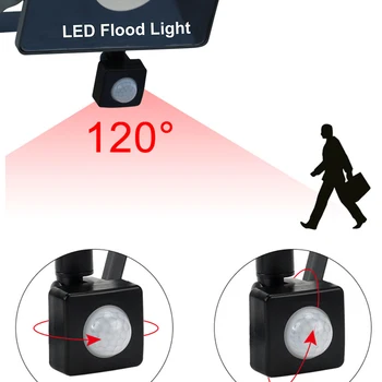 Sensor de Movimento de PIR Inundação do DIODO emissor de Luz 30W 50W Impermeável Refletor Holofote Lâmpada de 220V AC foco Diodo emissor de Exterior Luz ao ar livre Local