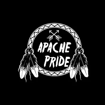 18CM*15.1 CM Apache Orgulho Com Flechas No Dream Catcher Rodada Com Penas de Vinil Carro Decal Adesivo Preto Prata C10-02284