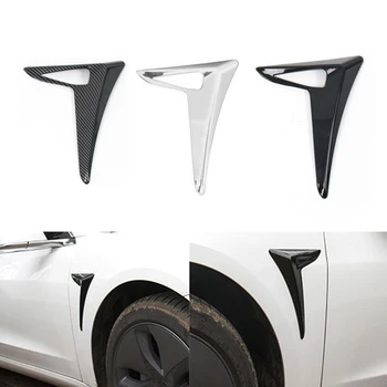 1pc para o Tesla Model 3 Carro do Lado da Câmera Tampa de Proteção Adesivos Fender Tampa de Ventilação do Quadro de Decoração Adesivos de Carro Estilo Acessórios
