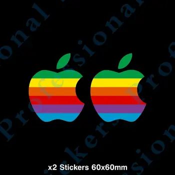2x Apple Retro Logotipo Adesivos - Macbook, Laptop, Decalque, AppleMac (CC052) à prova d'água de adesivos de Vinil para carros Motos