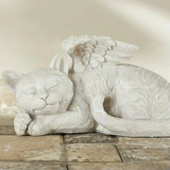 Cão Anjo Do Gato Pet Memorial, Monumento Da Estátua Comemorar Os Perdidos Animais De Estimação Para O Jardim Lápides Gramado Decoração