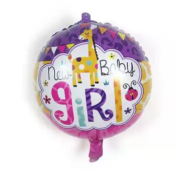 2pcs18 polegadas rodada de sexos revela bebê da primeira festa de aniversário, decoração de bebê menino menina de alumínio balão