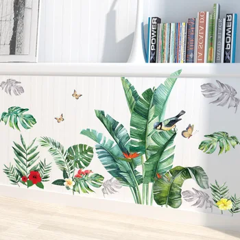 DIY Palmeiras Tropicais de Folhas Verdes Adesivo de Parede de Arte Moderna Decalques Mural Adesivos para Quartos dos Miúdos Quarto Decoração de Casa