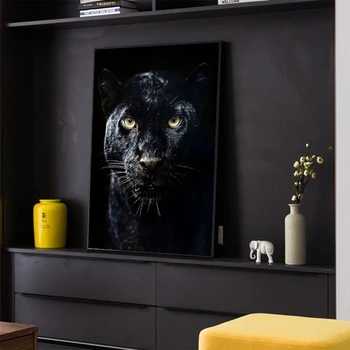 Black Panther Animal de Lona de Pôsteres e Impressões de Arte de Parede de Lona da Pintura Moderna Decorativa Imagem para a Sala de Decoração de Casa