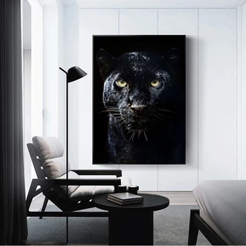 Black Panther Animal de Lona de Pôsteres e Impressões de Arte de Parede de Lona da Pintura Moderna Decorativa Imagem para a Sala de Decoração de Casa
