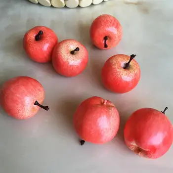 25PCS Artificial Apple Mini Encantadora Decorativos Fruto Artificial de Frutas Foto Prop