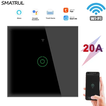 SMATRUL Tuya WiFi Touch Smart Switch UE 20A Energia Elétrica 4400W APP Voz de Temporização Controle Remoto Em Off Por Alexa Inicial do Google