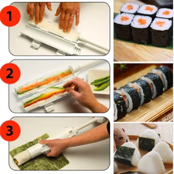 1pcs Sushi Maker Rolo de Arroz Molde Sushi de qualidade Alimentar Bazuca Vegetal Rolando Ferramenta DIY Máquina de Fazer Cozinha de Sushi Ferramenta