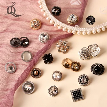 5pcs Diamantes negros Galvanizados pérola de peles botões Decorativos, roupas de costura botões de casamento Casaco de acessórios de vestuário de DIY