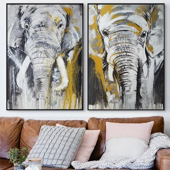 A Arte abstrata Animais Tela de Pintura Elefante Arte de Parede Quadro de Lona Imprime Imagens de Arte para a Sala de estar Sem Moldura