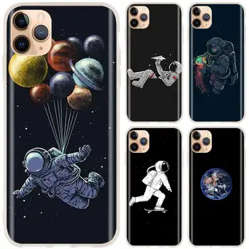 Soft Case para o iPhone 12 11 Pro X XS Max XR 8 7 6 Mais de 5 anos SE 2020 S 6.1 Mini Tampa Cosmonauta Planetas do Cosmos